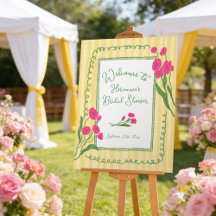Geel Roze Tuin Whimsical Bruiloft Feest Welkom