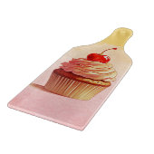 Geel Roze Vintage Kers Cupcake  Snijplank (Hoek)