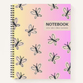 Geel roze Vlinders Notitieboek (Voorkant)