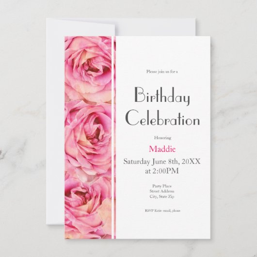 Geel Roze Waterverf Rozen Abstract Patroon Kaart (Voorkant)