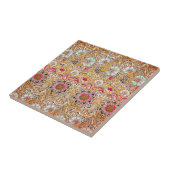  geel roze William Morris's Corncockle Tegeltje (Zijkant)