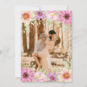 Geel Roze Zonnebloem Wildflower Garden Weddenschap Kaart (Achterkant)