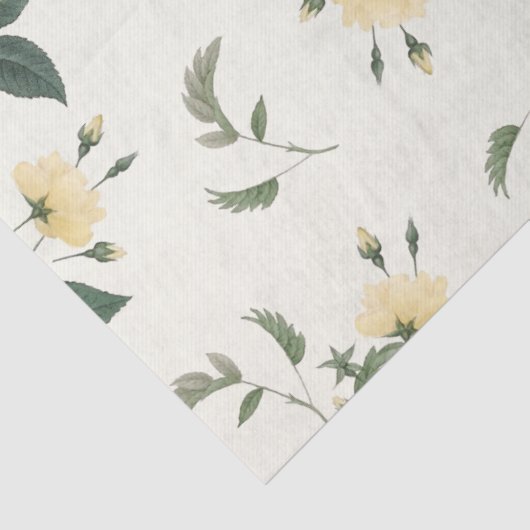 Geel rozen botanisch weefselpapier 17x23 tissuepapier (Detail)