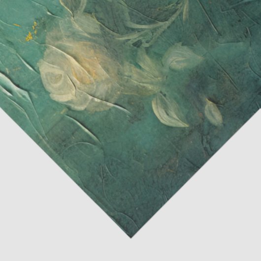 geel rozen goud sprankelt smaragdgroen tissuepapier (Detail)