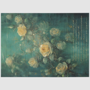  geel rozen goud sprankelt smaragdgroen tissuepapier