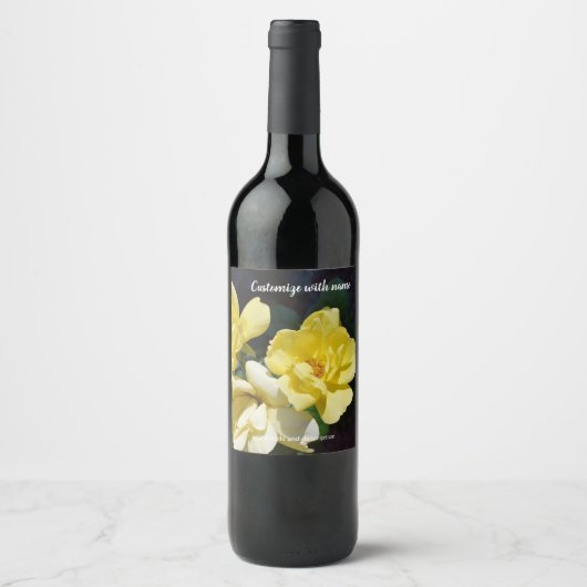 Geel Rozen Wijnlabel Wijn Etiket (Voorkant)