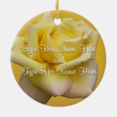 Geel rozengeur, gepersonaliseerd Roos Decoratie (Achterkant)