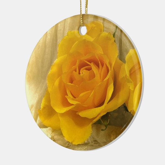 Geel rozenkeramisch Ornament (Links)