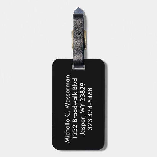 Geel rozenontwerp | Monogram Bagagelabel (Achterkant verticaal)