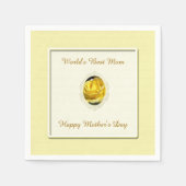 Geel rozenpapier Moederdag Napkins Servet (Voorkant)