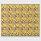 Geel rozenpapier voor  Roos Cadeaupapier (Vlak)