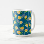 Geel rozenpatroon koffiemok (Voorkant rechts)