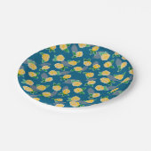 Geel rozenpatroon papieren bordje (Gekanteld)