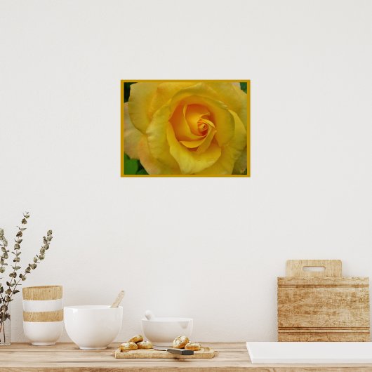 Geel rozenPoster Afdrukken Schitterende aanstekera Poster (Keuken)