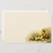  geel rozenschilderpapier briefpapier (Voorkant / Achterkant)