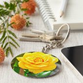 Geel rozenSleutelhanger Sleutelhanger (Zijkant)