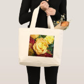 Geel rozentas grote tote bag (Voorkant (product))