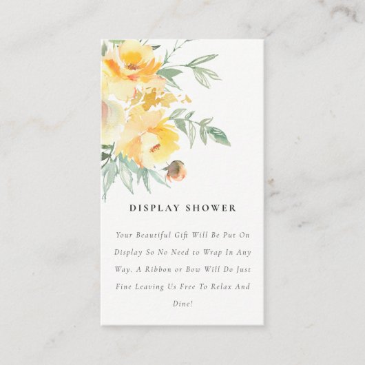 Geel rozenventiel met bunkerdisplayShower-Baby sho Informatiekaartje (Voorkant)