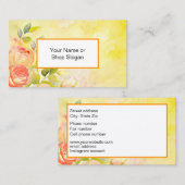 Geel rozenVisitekaartje Visitekaartje (Voorkant / Achterkant)