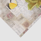 Geel rozenvlinder Italiaans weefselpapier Tissuepapier (Detail)