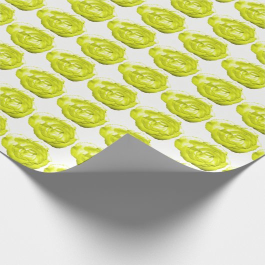Geel rozenwrapppapier cadeaupapier (Hoek)