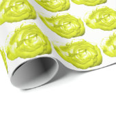 Geel rozenwrapppapier cadeaupapier (Rol Hoek)