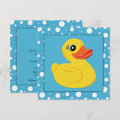 Geel Rubber Duck Baby shower Kaart (Voorkant / Achterkant)