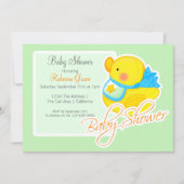 Geel Rubber Duck Baby shower Kaart (Voorkant)