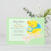 Geel Rubber Duck Baby shower Kaart (Staand voorkant)