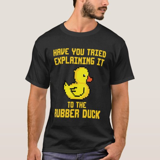 Geel Rubber Duck Debugging Programmering Coding Jo T-shirt (Voorkant)