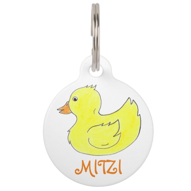 Geel Rubber Duck Duckie Ducky Speelgoed Pet Dog La Huisdierpenning (Voorkant)