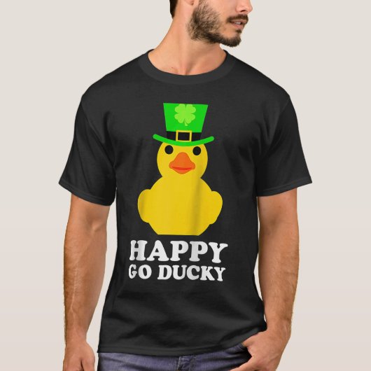 Geel Rubber Duck Leprechaun Pet St Patrick's Day T-shirt (Voorkant)