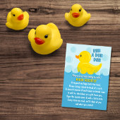 Geel Rubber Duck Rub Een Dub Baby shower Informatiekaartje