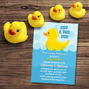 Geel Rubber Duck Rub Een Dub Baby shower Kaart