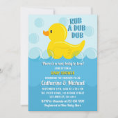 Geel Rubber Duck Rub Een Dub Baby shower Kaart (Voorkant)