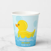 Geel Rubber Duck Rub Een Dub Baby shower Papieren Bekers (Achterkant)
