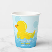 Geel Rubber Duck Rub Een Dub Baby shower Papieren Bekers (Voorkant)