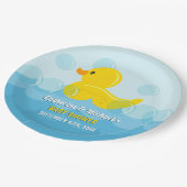 Geel Rubber Duck Rub Een Dub Baby shower Papieren Bordje (Gekanteld)