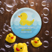 Geel Rubber Duck Rub Een Dub Baby shower Papieren Bordje