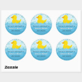 Geel Rubber Duck Rub Een Dub Baby shower Ronde Sticker (Vel)