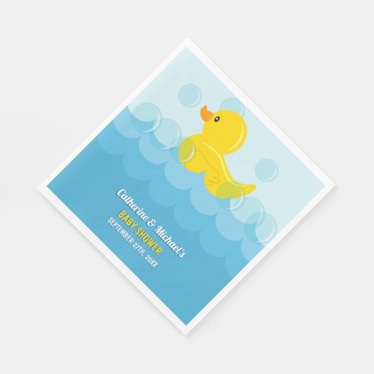 Geel Rubber Duck Rub Een Dub Baby shower Servet (Hoek)