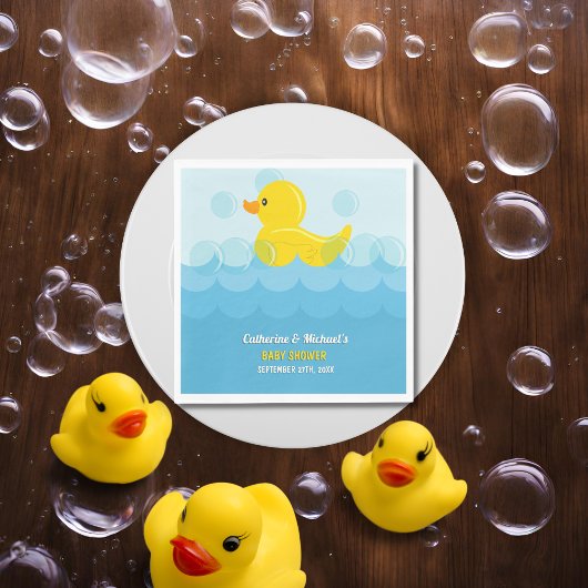 Geel Rubber Duck Rub Een Dub Baby shower Servet