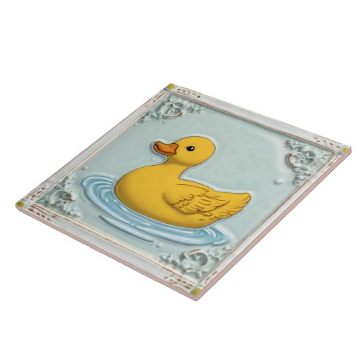 Geel Rubber Duck Schattige Duckie Ducky Speelgoed Tegeltje (Zijkant)