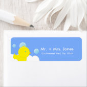 Geel Rubber Duckie Bubble Bath Adresetiketten Etiket (Insitu)