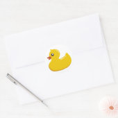Geel Rubber Duckie Ronde Sticker (Envelop)