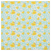 Geel Rubber Ducks Bubbels Badtijd Patroon Stof (Swatch)