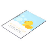 Geel Rubber Ducky Baby shower Gastenboek Notitieboek (Linkerzijde)
