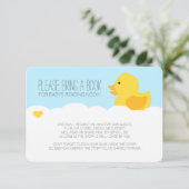 Geel Rubber Ducky Bubble Bath Baby shower Kaart (Staand voorkant)
