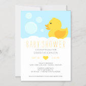 Geel Rubber Ducky Bubble Bath Baby shower Magnetische Uitnodiging (Voorkant)