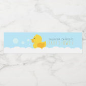Geel Rubber Ducky Bubble Bath Baby shower Waterfles Etiket (Enkel label)